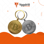 Bitcoin keychain gold and silver bitcoin merch