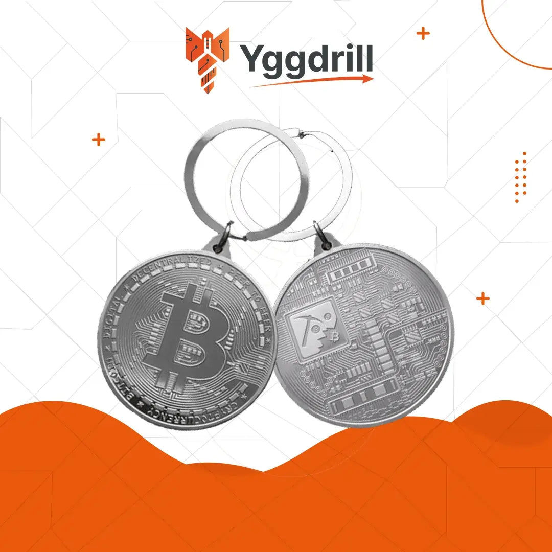 Bitcoin Metal Keychain-Silver