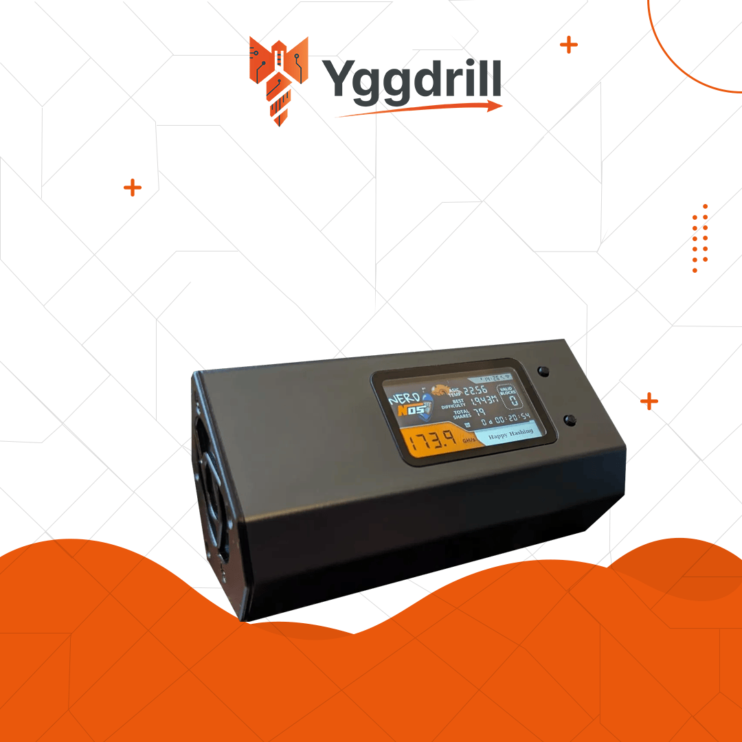 NerdNos Metal Edition compact USB-C Bitcoin miner with premium aluminium enclosure and colour display, near-silent desktop mining device